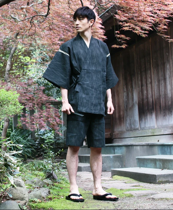 

Summer 95% cotton Japan style Kimono pajamas sets for men Male short sleeve sleep lounge sleepwear Man Kimono Yukata A52511