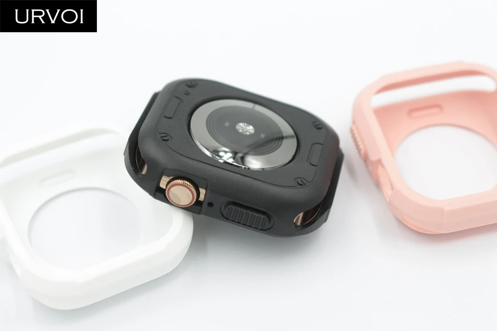 Полный Чехол URVOI из ТПУ для Apple Watch series 5 4, Жесткая Броня, жесткая рамка, бампер, протектор для iWatchshock, сопротивляющийся корпусу, ремешок 40, 44 мм