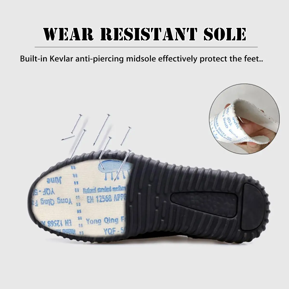 Safurance/Мужская дышащая рабочая обувь со стальным носком; противоскользящие стальные проколы; строительные защитные сапоги