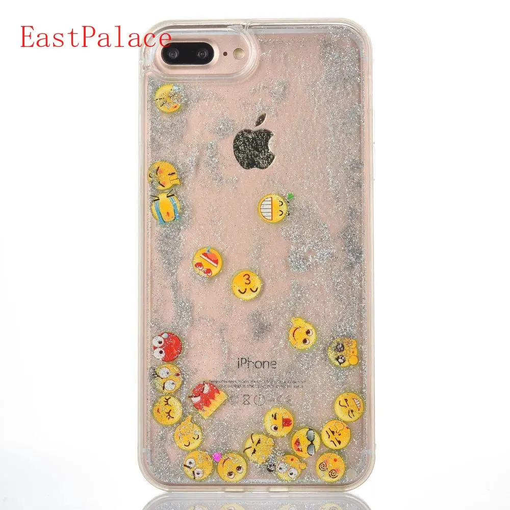 3D Cute Quicksand Liquid QQ App Case for Iphone X Xs 8 7 6 6s Plus 7plus 8plus Phone Cases Bling Glitter Transparent Back Cover |