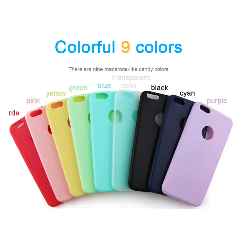 Силиконовый чехол с отверстием для логотипа iPhone 5 5S SE 6 6s 7 8 Plus мягкий из ТПУ ярких
