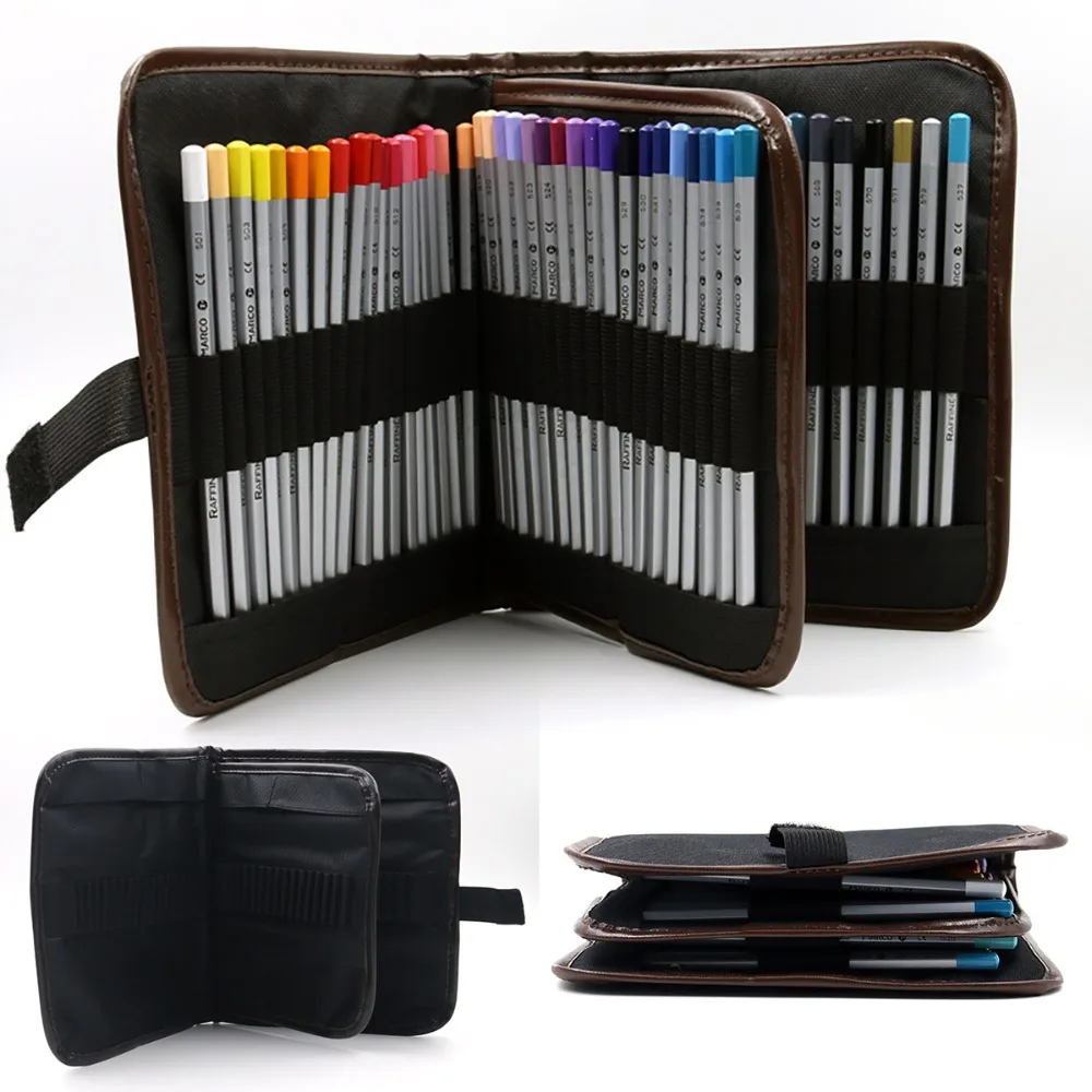 

1Pc 72 Holes Pencil Bag Case Student Pencils Pen Brush Case Pouch Pocket Holder Canvas Pen Case For Makeup Bag Or Pencil Case