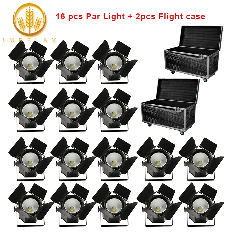 IMRELAX 16 шт. Высокая мощность 200 Вт COB LED Par свет с футляром для полета упаковка