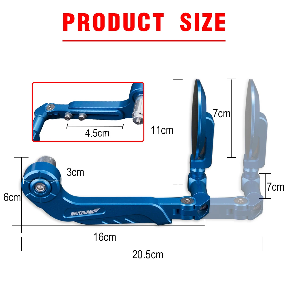 NEVERLAND AltronGuard 7/" мотоциклетные Регулируемые тормозные рычаги сцепления протектор для Kawasak Suzuki Yamaha зеркало заднего вида