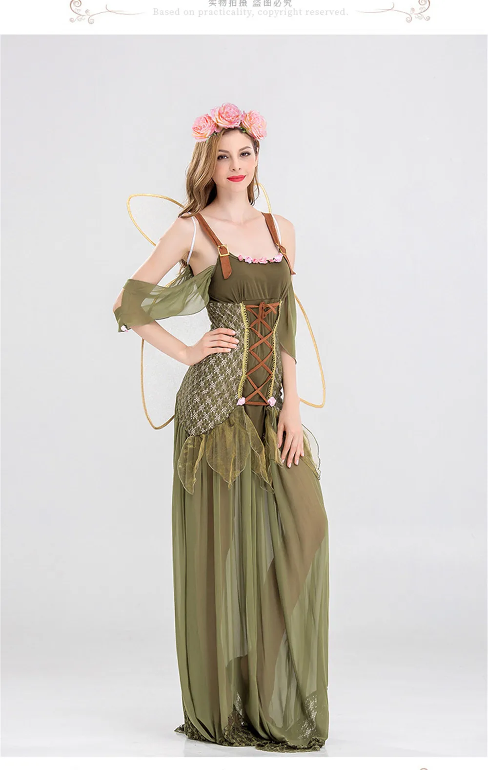 Взрослый зеленый эльф косплей платье Лесная фея костюм женщины Хэллоуин нарядное платье наряд