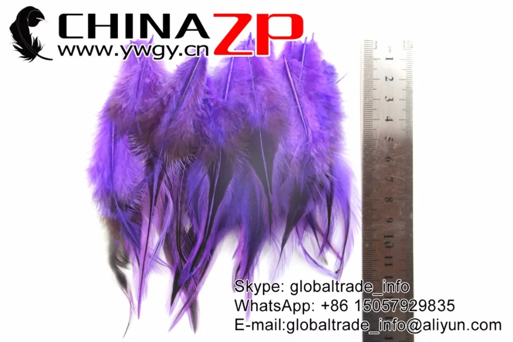 5 Purple Laced Rooster Medium Feathers (6)
