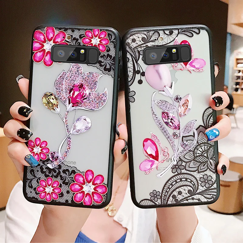 3D кружева цветок дрель чехол для samsung Galaxy S9 S8 S7 S6 края плюс Чехол Note 9 8 5 4 |