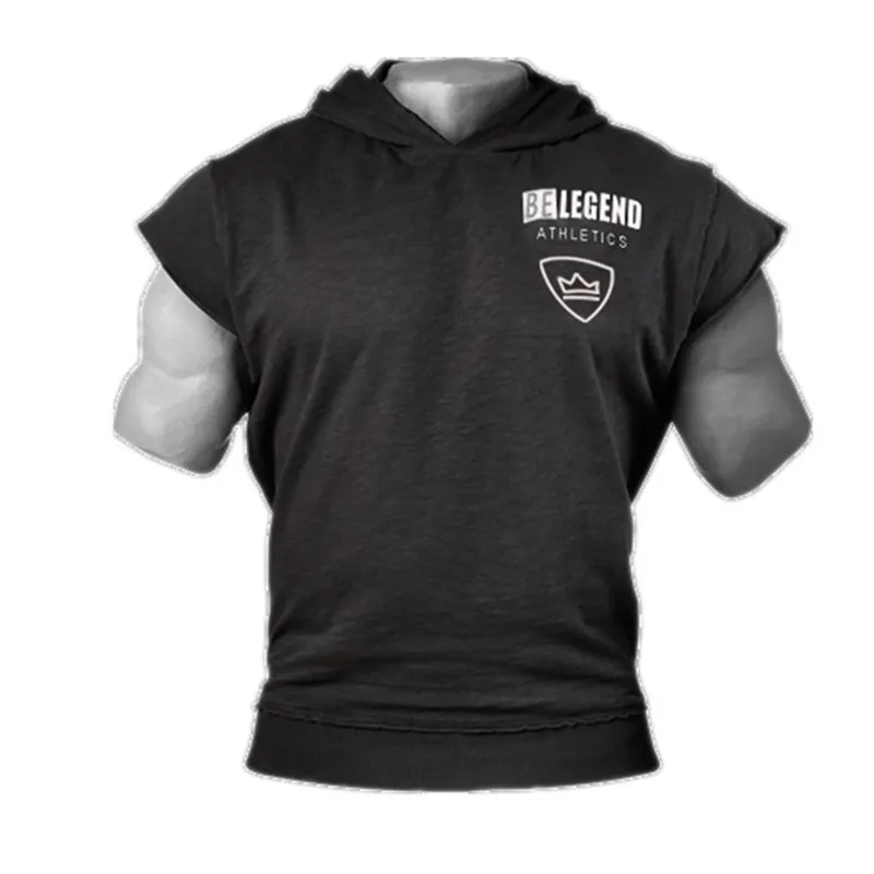 

YEMEKE Muscleguys Men Cotton Hoodie Sweatshirts fitness shirt clothing bodybuilding tank men Sleeveless Tees Casual vest
