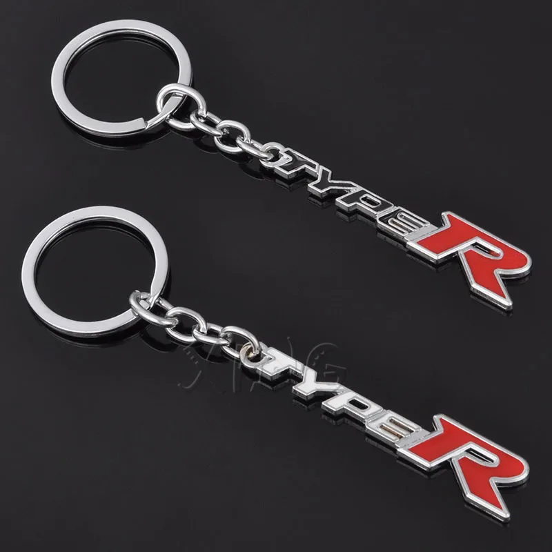 

Metal Car Keyring Keychain Key Chain Key Ring Holder For Honda Type R TYPER Civic CRV City Accord Hrv Jazz Styling Accessories