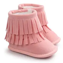 Baby Boots 2017 Fashion Baby Keep Warm Double-deck Tassels Soft Sole Snow Boots Soft Crib Shoes Toddler Boots D50