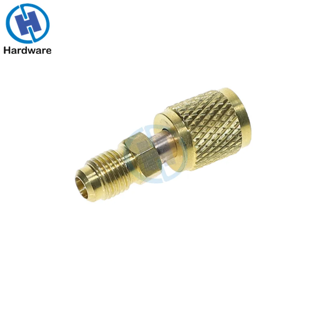 

Brass R410A Adapter For Refrigerant HVAC Mini Split Air Conditioners 1/4" Male SAE to 5/16" Female SAE Charging Hose Pump