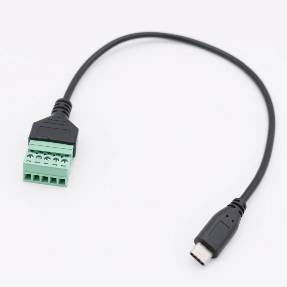 1 шт. USB-C USB 3 Type-C Штекерный 5-контактный винтовой Соединитель с защитным разъемом