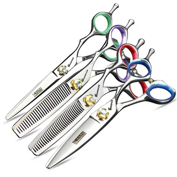 

Hairdressing barbershop hair scissors 6.0 440c professional high quality cutting barber shears thinning scissors cliper makas