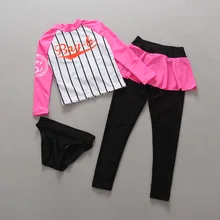 Штаны с длинными рукавами, спортивный солнцезащитный детский купальный костюм, детский купальник для девочек, детский летний пляжный купальник