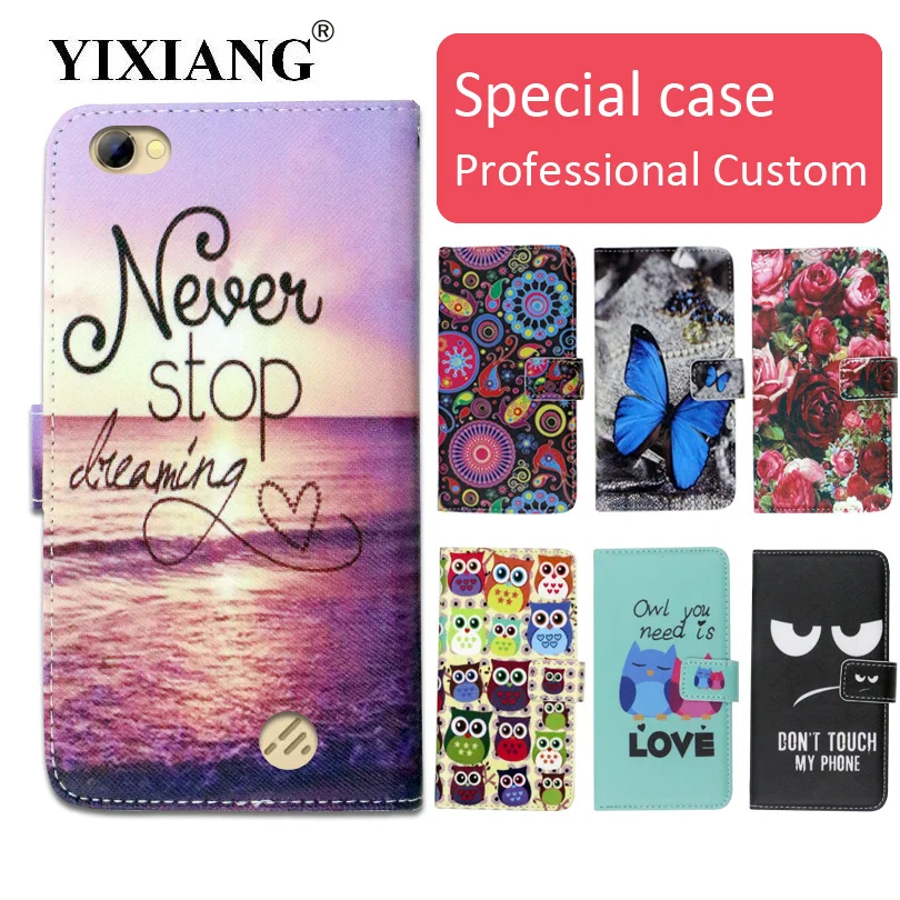 

Fashion cartoon printed flip wallet leather case for DEXP Ixion MS550 with Card Slot phone bag book case,free gift