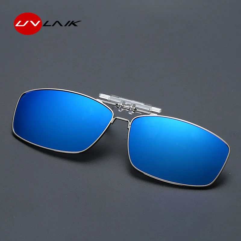 

UVLAIK Men Polarized Sunglasses Women Clip On Eyeglasses Night Vision Lens Glasses Goggles Mirror Driving Flip Up Sun Glasses