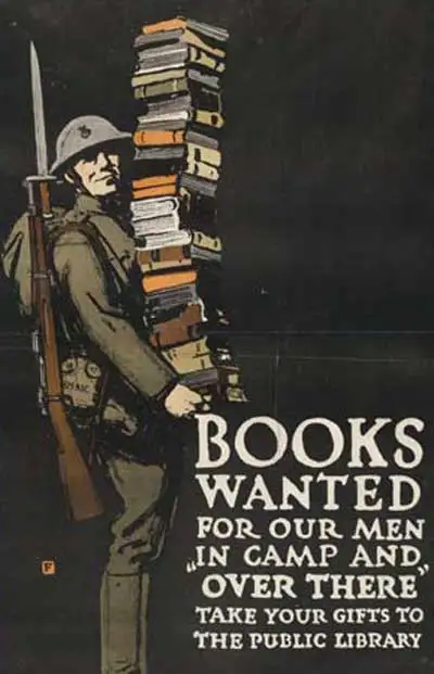 Книги хотели для нашего мужчины в лагере WW2 Классическая агитация ВИНТАЖНЫЙ