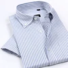 New Arrival Men's Classic Style Non-Iron Oxford Shirts Plaid/Striped Short Sleeve Casual Shirt High Quality Brand Clothing 2