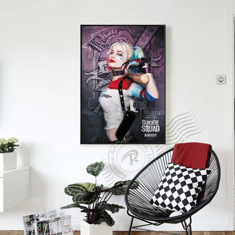 Suicide Squad Harley Quinn 2016 Movie Art Poster Oil Painting Canvas