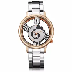 Унисекс часы браслет платье Стильный нот обозначения Для женщин часы Сталь Повседневное Для мужчин наручные часы лучший бренд Band часы Relogios