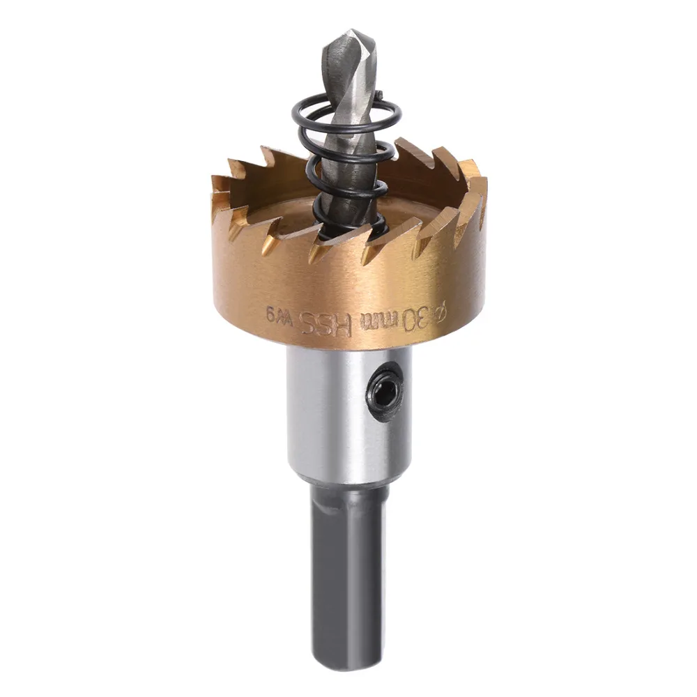 

Uxcell Hot Sale 1PCS HSS Stainless Stee 30/53/45/35/40/42/50mm Gold Tone Metal Alloy Drill Bit Hole Saw Cutter for DIY Drilling