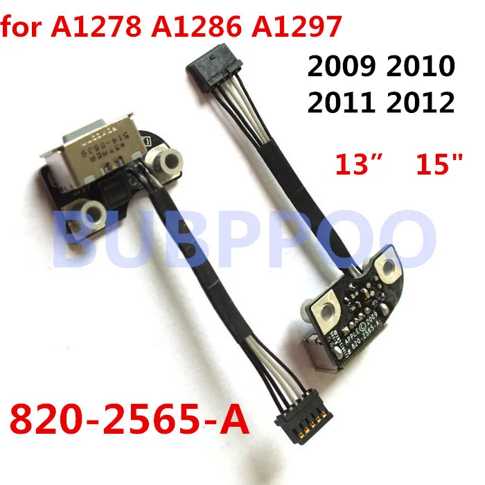 Oryginalny DC Jack 820-2565-A dla Book Pro 13 &quot15&quot A1278 A1286 в гнездо платы питания Kabel 2009 2010 2011 2012 Rok |