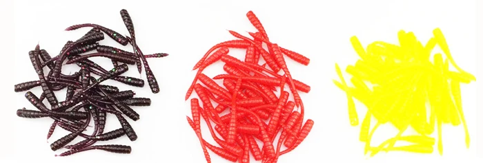 Mini Micro Soft Lure Soft Bait Rock Fishing Lures 4.5cm 0.4g 105pcs Worm Sandworms Swimbait Fishing Tackle  (9)