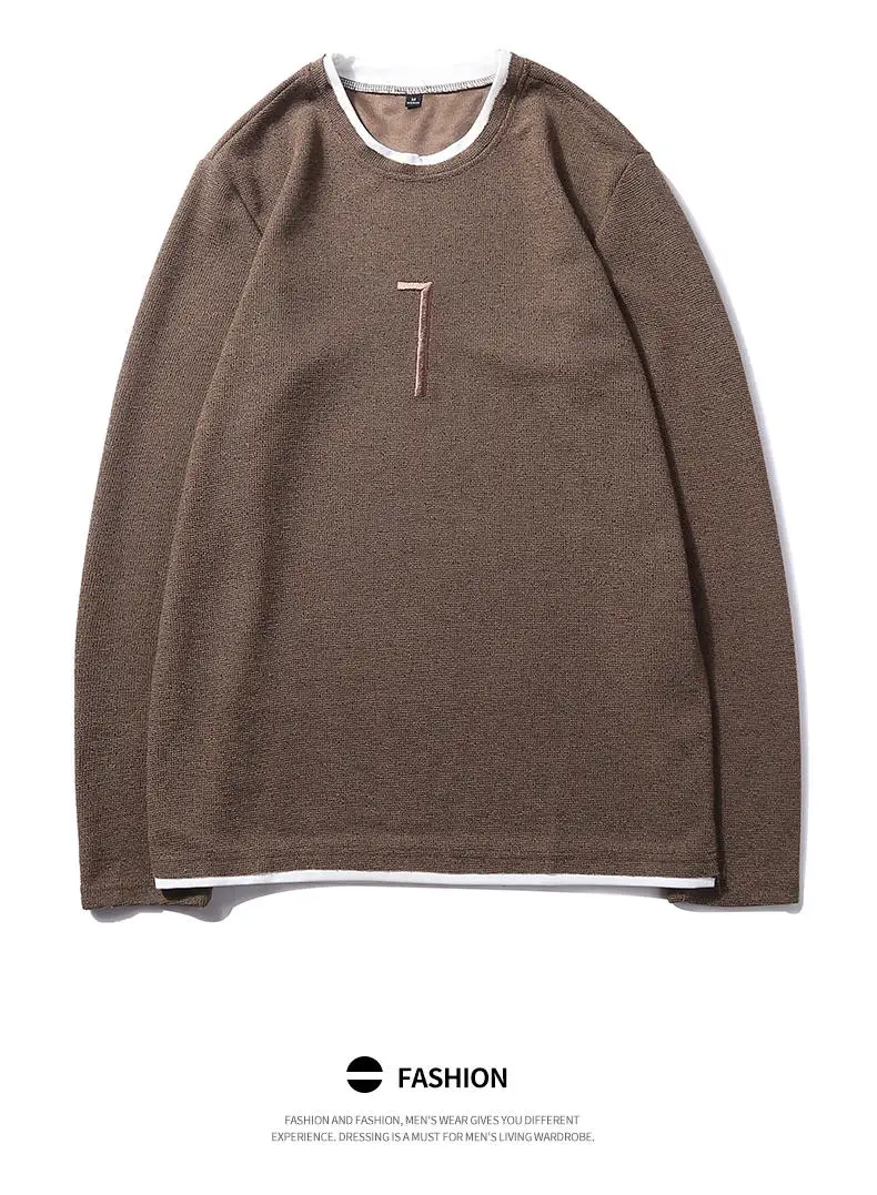 False Two-pieces Sweatshirts Male Solid Hoody Hoodies Men Simple Pattern Autumn Spring Winter Streetwears 2019 Brand New Fashion 07
