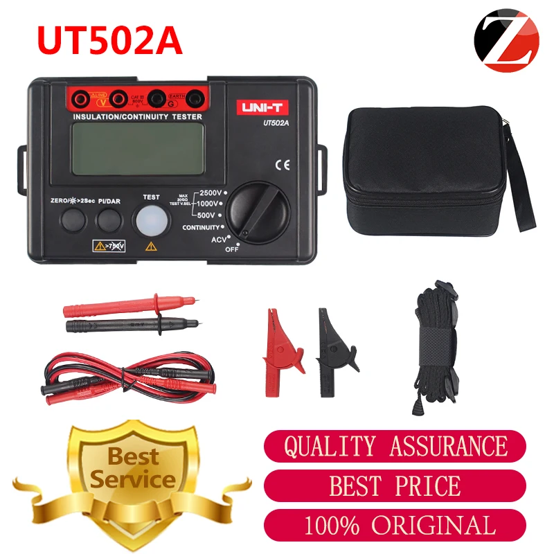 

UNI-T UT502A Digital Insulation Resistance Testers 2500V Megohmmeter Voltmeter Countinuity Tester With LCD back Light Multimeter