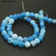 6 мм 8 мм 10 мм матовый синий Агат «вены дракона» Камень круглые бусины материал для изготовления украшений