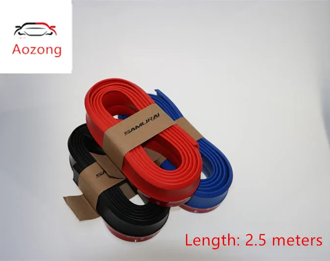 

Universal Bumper lip Samurai Rubber Skirt 2.5M Length TPVC Lip Skirt Protector Universal Car Front Lip Bumper Rubber Strip