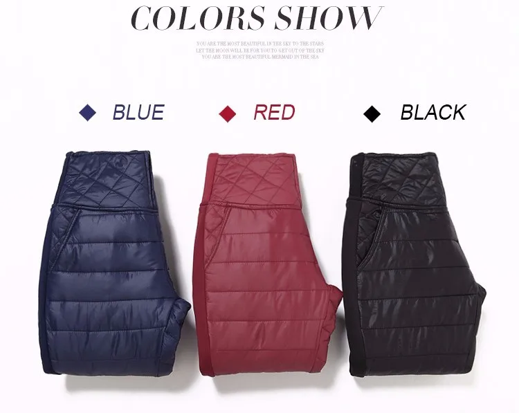 Women Formal Pants 2016  Winter High Waisted Outer Wear Women female Fashion Slim Warm Thick Down Pants Trousers skinny CS11