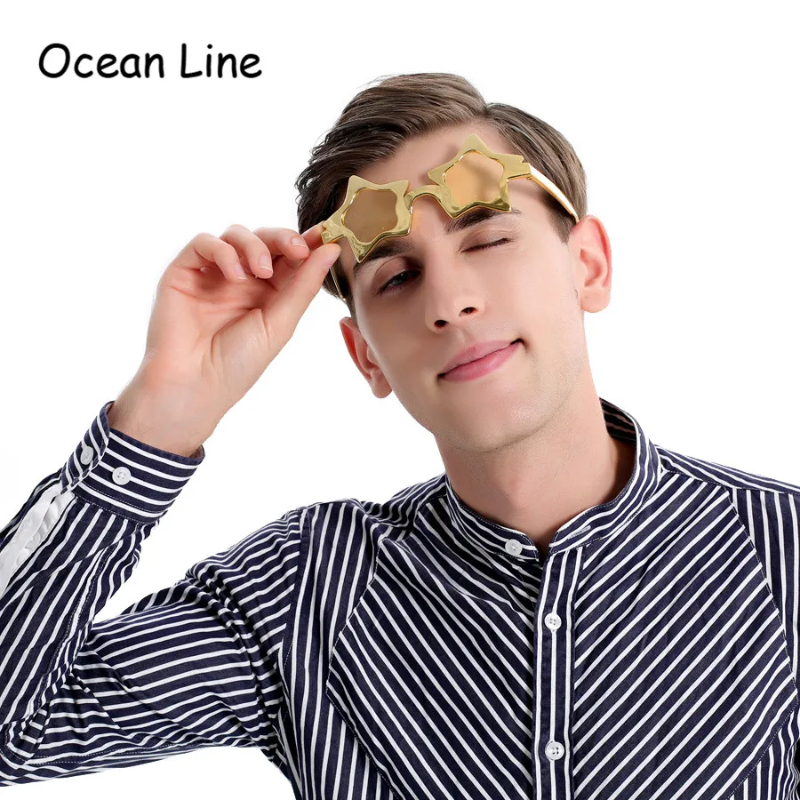 

Funny Shiny Metallic Star Glasses Decorated Photo Booth Props Party Favors Birthday Event Festive Supplies Decoration Photobooth