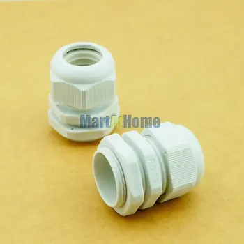 

300PCS/lot NEW Weather Proof Nylon Connectors PG Cable Gland PG25 Dia. 16~21mm White #BV123 @SD