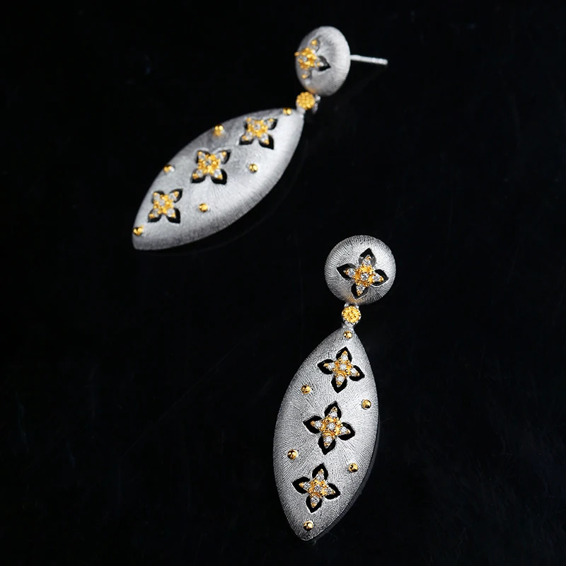  925 argent Zircon oreille goujon bijoux femmes cour européenne style vintage