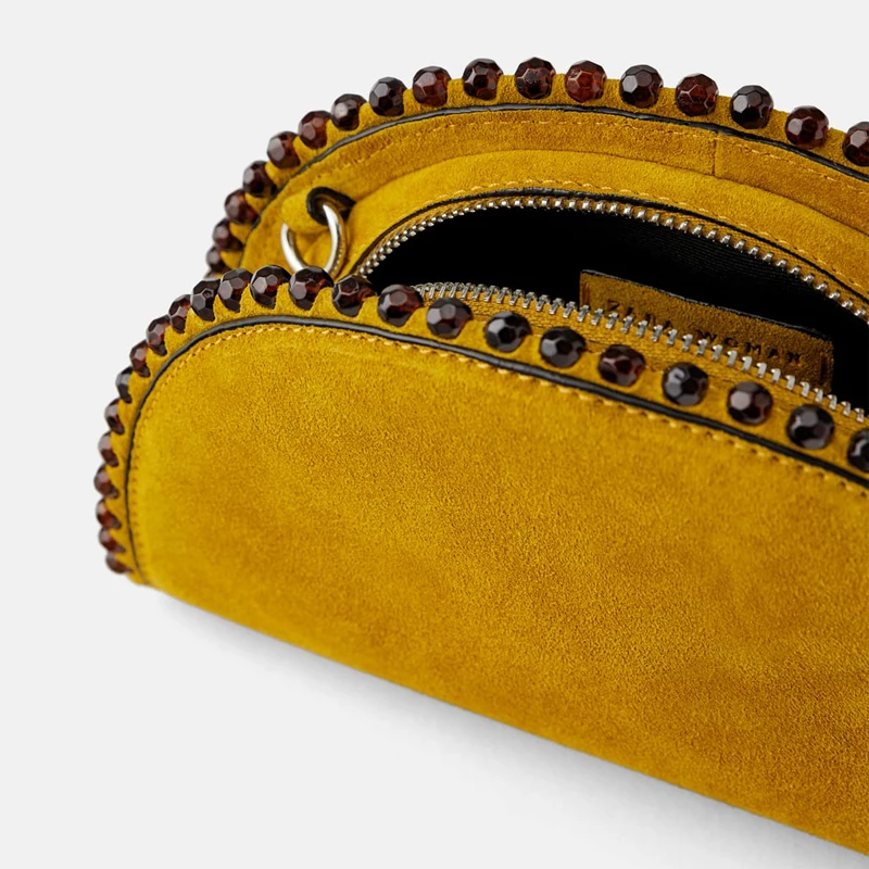 Hight Quality Pu Leather Women'S Shoulder Saddle Crossbody Bags Rivet Half Moon purses and handbags Zipper Bolsas Mujer Brand