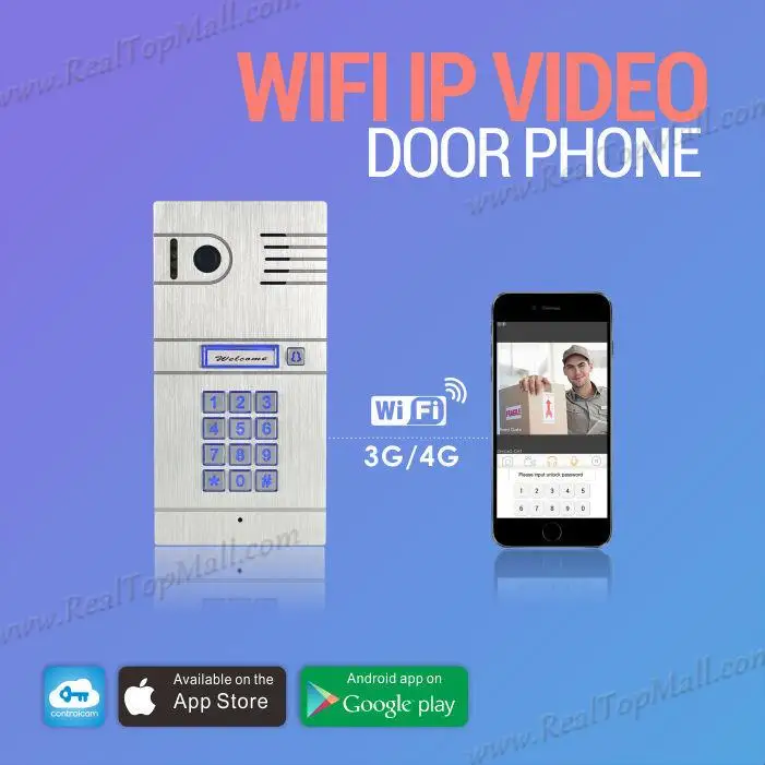 Wireless Wifi IP Video door intercom Camera Doorbell SmartPhone Remote Control IP Smart Doorbell via ISO Andrio system Tablets