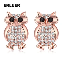 DEELAN серьги для женщин Мода Циркон роза Сова золотого цвета ювелирные изделия гвоздики девушки австрийский кристалл летние серьги подарок ювелирные изделия