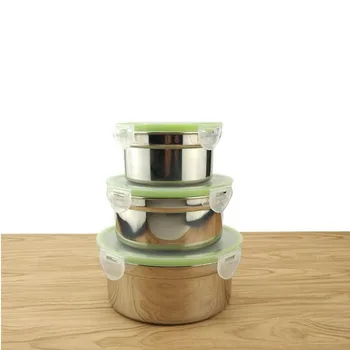 

10Sets Stainless Steel Dinnerware Sets Picnic Bento Box Kids Food Container Students Tableware Leak-Proof ZA6171