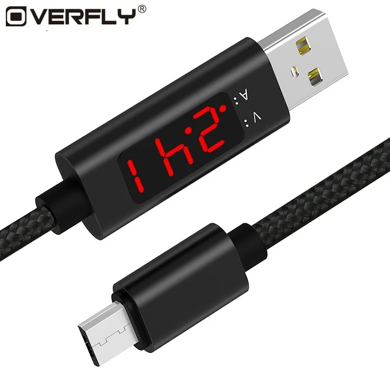 

Overfly Micro USB Cable with Data Display Durable Nylon Braided Micro USB Cables Fast Chargering Cables for Sumsang S8 Xiaomi