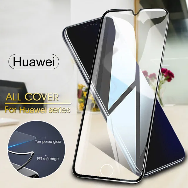 

protective glass on the for huawei y6 y7 y9 2019 y5 lite 2018 honor 8c 8a pro 8x tremp safety glass honer c8 a8 x8 6y 7y 9y case