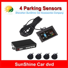 Colorful LCD Screen Car Parking Assistance Sensor With 4 Sensors Reverse Backup Radar System Kit 12V Voice Alarm Auto Radar