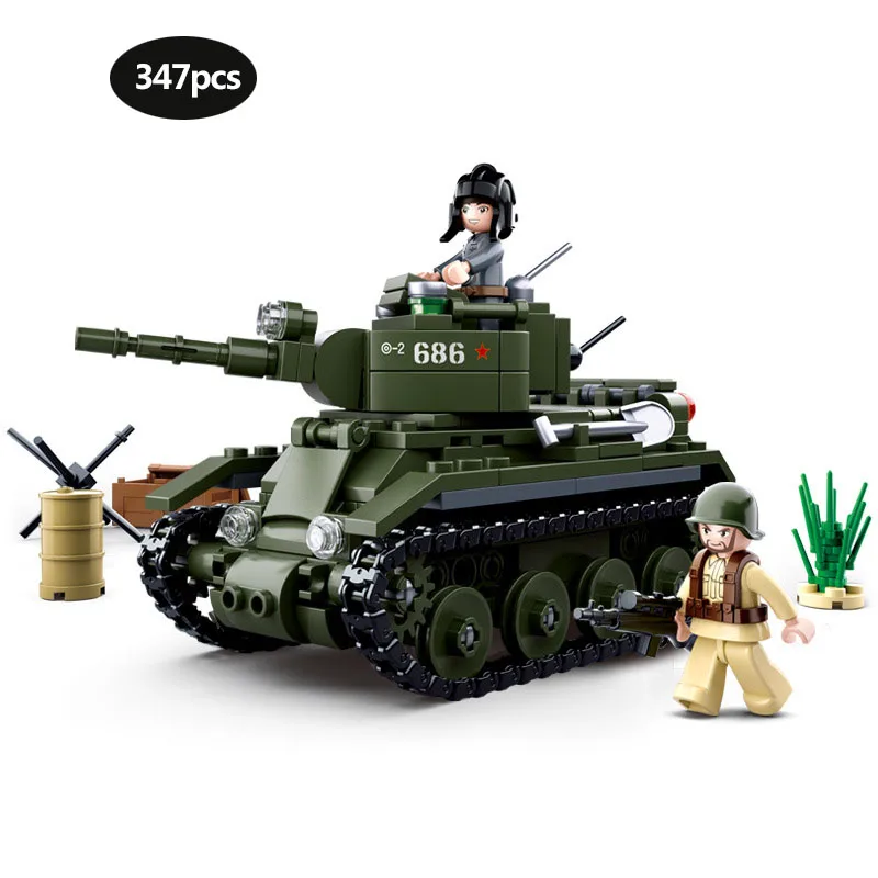

Military series WW2 Russia BT-7 Light Cavalry Tank SU-85 tank SWAT Police Team Building Blocks Toys for Children gifts