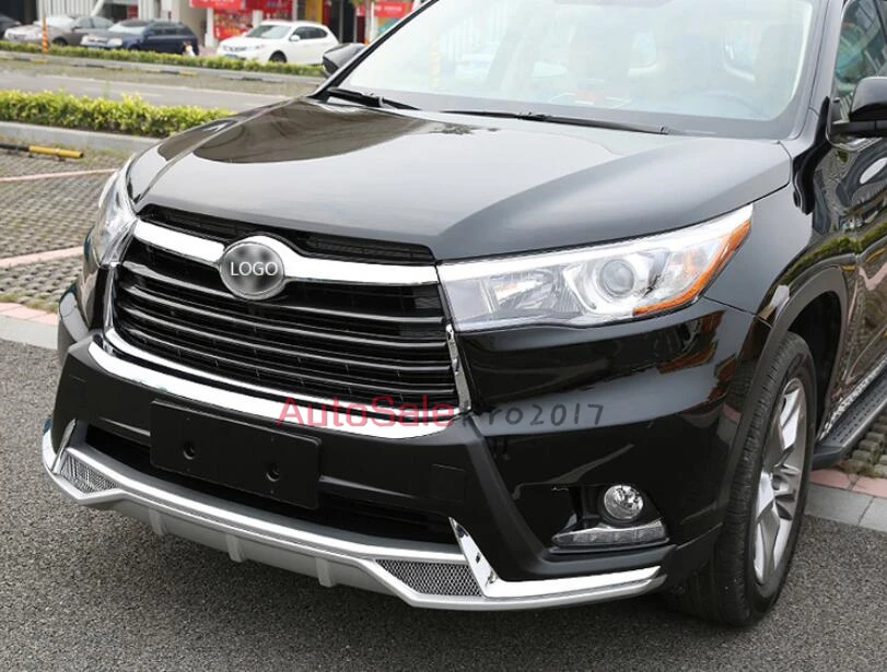Пластиковая защитная накладка на передний и задний бампер для Toyota Highlander 2014 2015