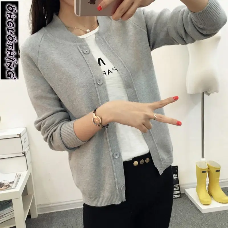 OHCLOTHING новая коллекция весна Самме 2019 Женский вязаный кардиган, свитер пальто короткие женские немного шаль вязаный жакет женский 12 цветов