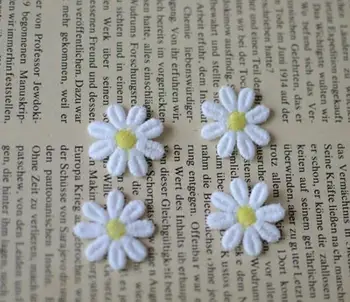 

330 Pieces 2cm Daisy Flower Lace Applique Decorative Lace Craft Patch White with Yellow Wholesale