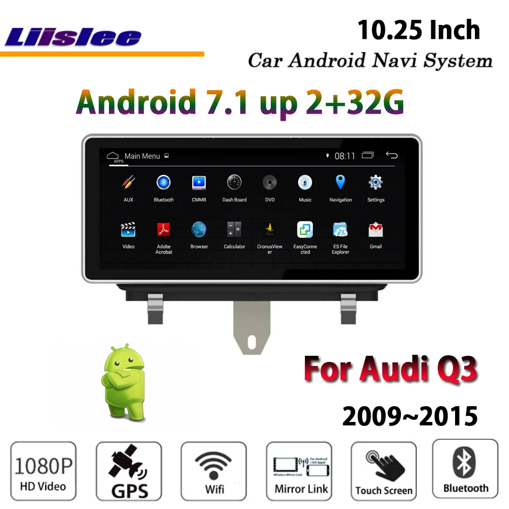 Sale Liislee Car Android 7.1 2G RAM 32ROM For Audi Q3 2009~2015 Radio Video Carplay Wifi BT GPS Navi Map Navigation System Multimedia 1