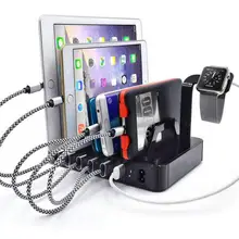 С несколькими usb-портами зарядное устройство для телефона 6 портов быстрозарядная станция Подставка держатель для iPhone 7 6 S 5 samsung xiaomi redmi iwatch