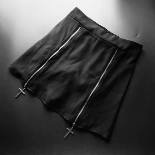 Женская юбка в стиле панк, готика, сексуальная короткая мини-юбка А-силуэта, сетчатая юбка с высокой талией, Харадзюку, с перекрестной молнией, Ретро стиль, мода 906-531