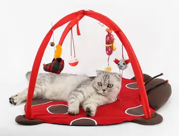 

Animals Cat Play Tent Multifunction Cat Hammocks Kitten Sleep Bed Foldable Cat Mat with Balls Cat Play House Toys